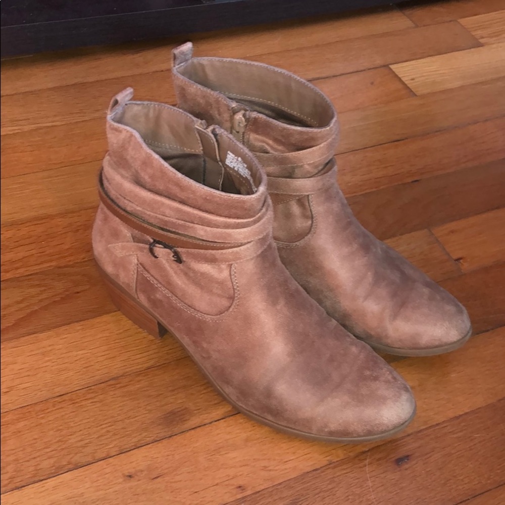 Tan booties size 8.5